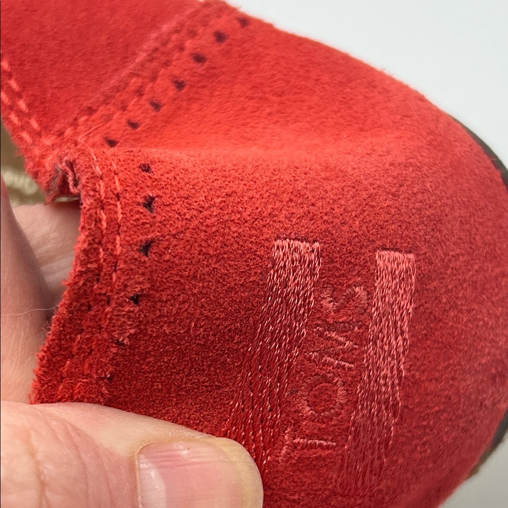 Toms Red Suede Pointed-Toe Flats - Picture 6 of 8